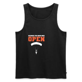 La porte était un poison de parapente ouvert - Débardeur bio Premium Homme - noir - Devant - Michal (187cm)