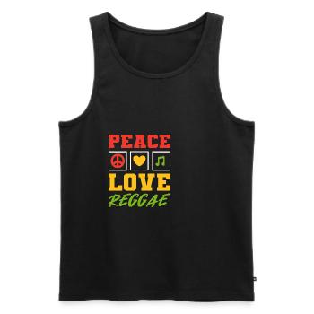 Peace Love Reggae Musicien Poison - Débardeur bio Premium Homme - noir - Devant - Michal (187cm)