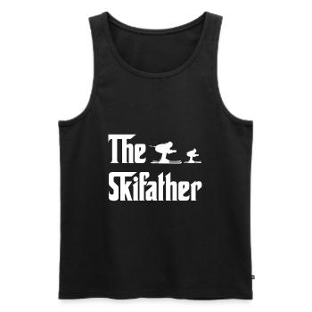Le Skifather Papa Sports d’Hiver Ski - Débardeur bio Premium Homme - noir - Devant - AI Model Male 178 light (178cm)