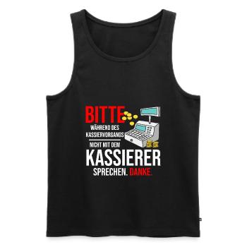 Während Des Kassiervorgangs Nicht Mit Kassierer - Männer Premium Bio Tank Top - Schwarz - Vorne - Michal (187cm)