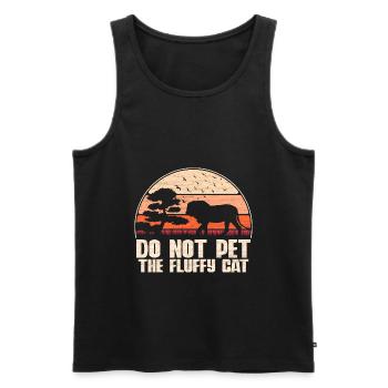 Cat Lion - Do Not Pet The Fluffy Cat - Men's Premium Organic Tank Top - black - Front - AI Model Male 178 light (178cm)