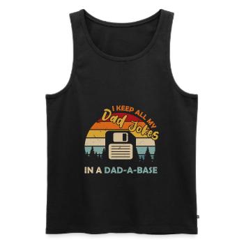I Keep All My Dad Jokes In A Dad A Base Diskette - Männer Premium Bio Tank Top - Schwarz - Vorne - Michal (187cm)