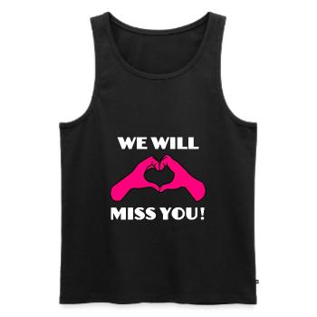Verabschiedung Abschied We will miss You - Männer Premium Bio Tank Top - Schwarz - Vorne - AI Model Male 178 light (178cm)