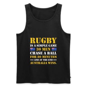 Rugby Is A Simple Game Australia Rugby - Männer Premium Bio Tank Top - Schwarz - Vorne - Michal (187cm)
