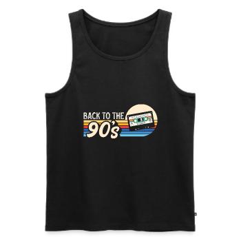 90s 90s Retro Gift - Men's Premium Organic Tank Top - black - Front - AI Model Male 178 light (178cm)