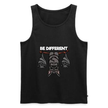 Be Different Bulldogge mit Fledermäusen - Männer Premium Bio Tank Top - Schwarz - Vorne - Michal (187cm)