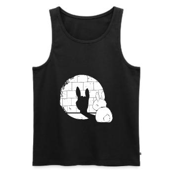 Rabbit Shadow Heavy Metal Hand Sign Shadow - Männer Premium Bio Tank Top - Schwarz - Vorne - AI Model Male 178 light (178cm)