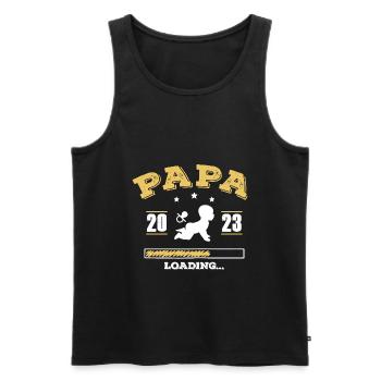 Papa 2023 Loading - Männer Premium Bio Tank Top - Schwarz - Vorne - Michal (187cm)