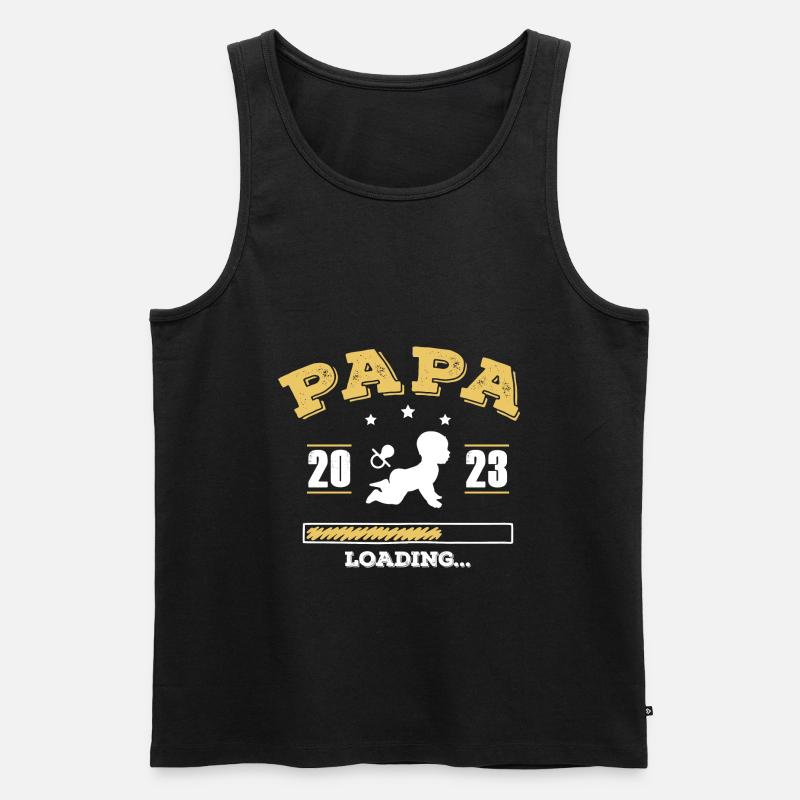 Papa 2023 Loading - Männer Premium Bio Tank Top - Schwarz