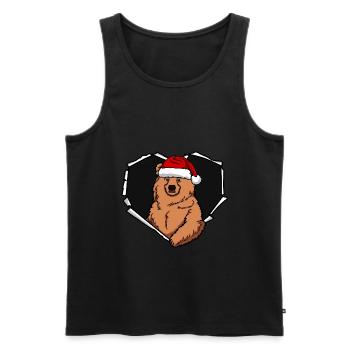Bear crack torn perforated cap - Men's Premium Organic Tank Top - black - Front - AI Model Male 178 light (178cm)