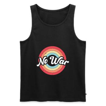 Wo War Friede Retro Ring Regenbogen Kreis Frieden - Männer Premium Bio Tank Top - Schwarz - Vorne - Michal (187cm)