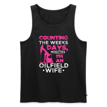 Count Weeks Days Minutes Oil Worker Wife - Men's Premium Organic Tank Top - black - Front - Michal (187cm)