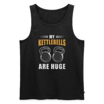 My Kettlebells Are Huge Hantel Intervall Training - Männer Premium Bio Tank Top - Schwarz - Vorne - AI Model Male 178 light (178cm)