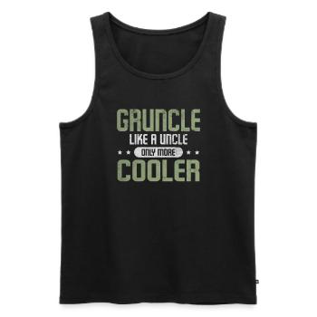 Gruncle Like A Normal Uncle Only Much Cooler - Men's Premium Organic Tank Top - black - Front - AI Model Male 178 light (178cm)