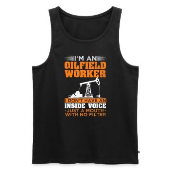 Oilfield worker mouth with no filter oil production - Men's Premium Organic Tank Top - black - Front - Michal (187cm)