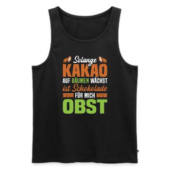 Kakao Schokoladen Liebhaber Obst Tafel Schokolade - Männer Premium Bio Tank Top - Schwarz - Vorne - Michal (187cm)