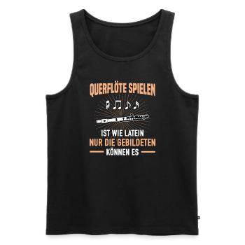 Querflöte Spielen Latein Gebildeten Können Es - Männer Premium Bio Tank Top - Schwarz - Vorne - AI Model Male 178 light (178cm)