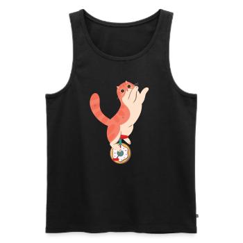 Katzen Donut Einrad Gebäck Doughnut Fahrradfahrer - Männer Premium Bio Tank Top - Schwarz - Vorne - Michal (187cm)
