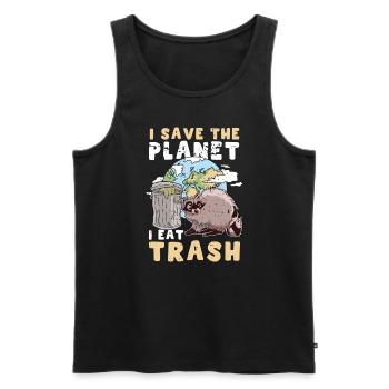 Raccoon Save Planet Eat Trash Geschenk - Männer Premium Bio Tank Top - Schwarz - Vorne - AI Model Male 178 light (178cm)