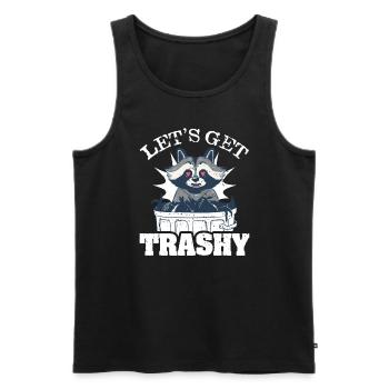 Let's Get Trashy Waschbär Liebt Mülltonne - Männer Premium Bio Tank Top - Schwarz - Vorne - Michal (187cm)