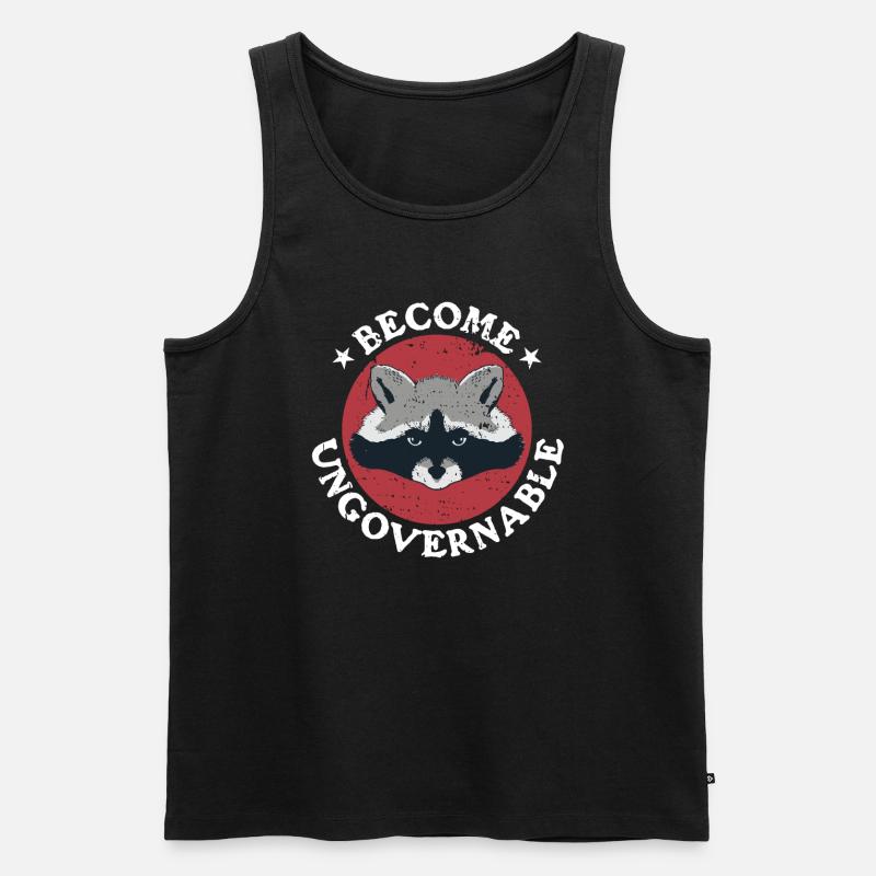 Raccoon Retro devient ingouvernable - Débardeur bio Premium Homme - noir
