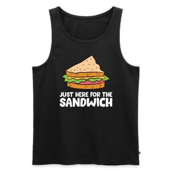 Sandwich - Just here for the sandwich - Débardeur bio Premium Homme - noir - Devant - Michal (187cm)