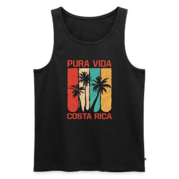 Pura Vida Costa Rica Vintage Souvenir de Voyage - Débardeur bio Premium Homme - noir - Devant - AI Model Male 178 light (178cm)