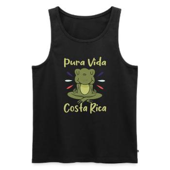 Pura Vida Costa Rica Frog Yoga Namste Cadeau - Débardeur bio Premium Homme - noir - Devant - Michal (187cm)