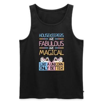 Housekeepers Fabulous Magical Unicorn Only Better - Men's Premium Organic Tank Top - black - Front - AI Model Male 178 light (178cm)