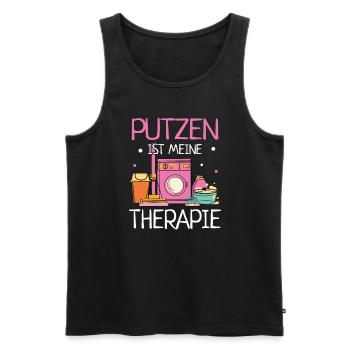 Putzen Meine Therapie Haushalt Reinigungskraft - Männer Premium Bio Tank Top - Schwarz - Vorne - Michal (187cm)