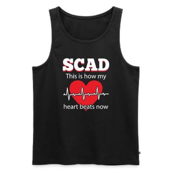 Scad My Heart Beats Now Heartbeat Heart Attack - Men's Premium Organic Tank Top - black - Front - AI Model Male 178 light (178cm)