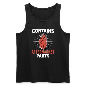 Contains Aftermarket Parts Heart Surgery Gift - Men's Premium Organic Tank Top - black - Front - AI Model Male 178 light (178cm)