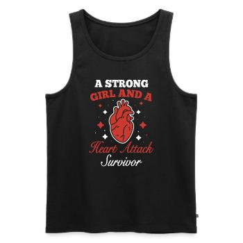 Strong Woman Surviving Heart Attack Heart Attack - Men's Premium Organic Tank Top - black - Front - AI Model Male 178 light (178cm)