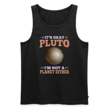 Planeten c’est bon Pluton Je ne suis pas une planète non plus - Débardeur bio Premium Homme - noir - Devant - AI Model Male 178 light (178cm)
