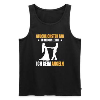 Angler Hochzeit Glücklichster Tag Ich Beim Angeln - Männer Premium Bio Tank Top - Schwarz - Vorne - Michal (187cm)
