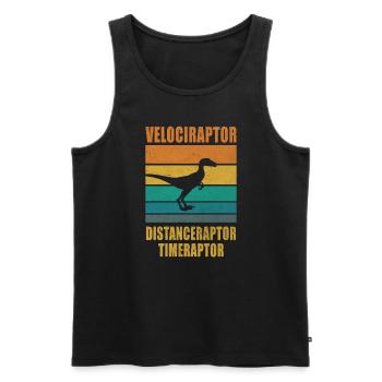 Velociraptor Distanceraptor Timeraptor Dinosaur - Men's Premium Organic Tank Top - black - Front - AI Model Male 178 light (178cm)