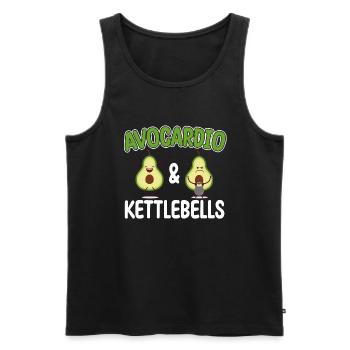 Kettlebell Cardio Avocardio & Kettlebells Vegan - Men's Premium Organic Tank Top - black - Front - AI Model Male 178 light (178cm)