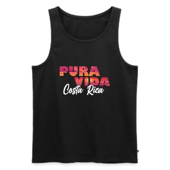 Pura Vida Sunset Costa Rica Country Attitude to Life - Men's Premium Organic Tank Top - black - Front - Michal (187cm)