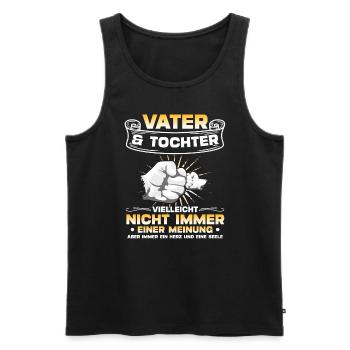 Vater & Tochter Herz Und Seele Partneroutfit - Männer Premium Bio Tank Top - Schwarz - Vorne - AI Model Male 178 light (178cm)