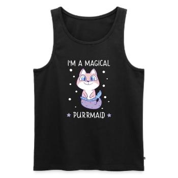 Magical Purrmaid Meerjungfrau Katze Katzenliebe - Männer Premium Bio Tank Top - Schwarz - Vorne - Michal (187cm)