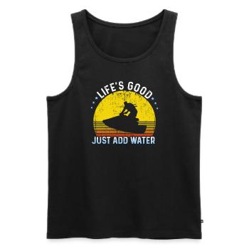 Life's Good Just Add Water Wassersport Jet Ski - Männer Premium Bio Tank Top - Schwarz - Vorne - AI Model Male 178 light (178cm)