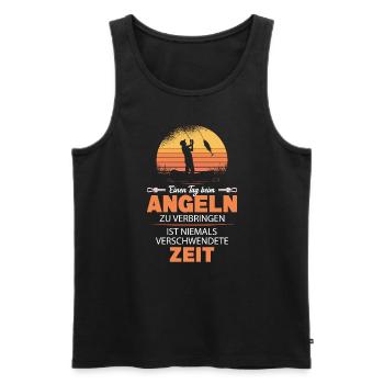Tag Beim Angeln Keine Verschwende Zeit Hobbyangler - Männer Premium Bio Tank Top - Schwarz - Vorne - AI Model Male 178 light (178cm)