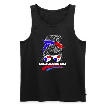 Panaméenne Fille Latina Femme Panama Flag Cadeau - Débardeur bio Premium Homme - noir - Devant - AI Model Male 178 light (178cm)