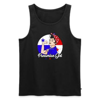 Panaméenne Fille Latina Femme Panama Flag Cadeau - Débardeur bio Premium Homme - noir - Devant - AI Model Male 178 light (178cm)