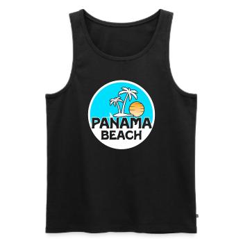 Panama Beach Sunshine Palmiers Terres tropicales - Débardeur bio Premium Homme - noir - Devant - Michal (187cm)