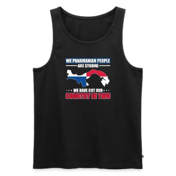Panama People Are Strong Cut Our Country In Two - Männer Premium Bio Tank Top - Schwarz - Vorne - AI Model Male 178 light (178cm)