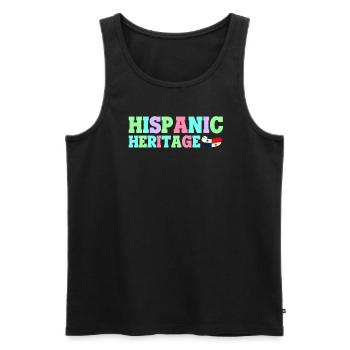 Hispanic Heritage Vintage Lateinamerika Geschenk - Männer Premium Bio Tank Top - Schwarz - Vorne - Michal (187cm)