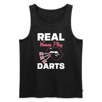 Real Women Play Darts Women's Darts Championship - Men's Premium Organic Tank Top - black - Front - Michal (187cm)