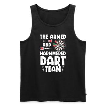 Fléchettes armées Hammered Dart Team Dartboard - Débardeur bio Premium Homme - noir - Devant - Michal (187cm)