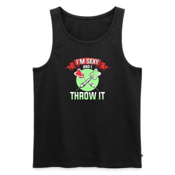 I'm Sexy And I Throw It Dart Weltmeisterschaft - Männer Premium Bio Tank Top - Schwarz - Vorne - AI Model Male 178 light (178cm)